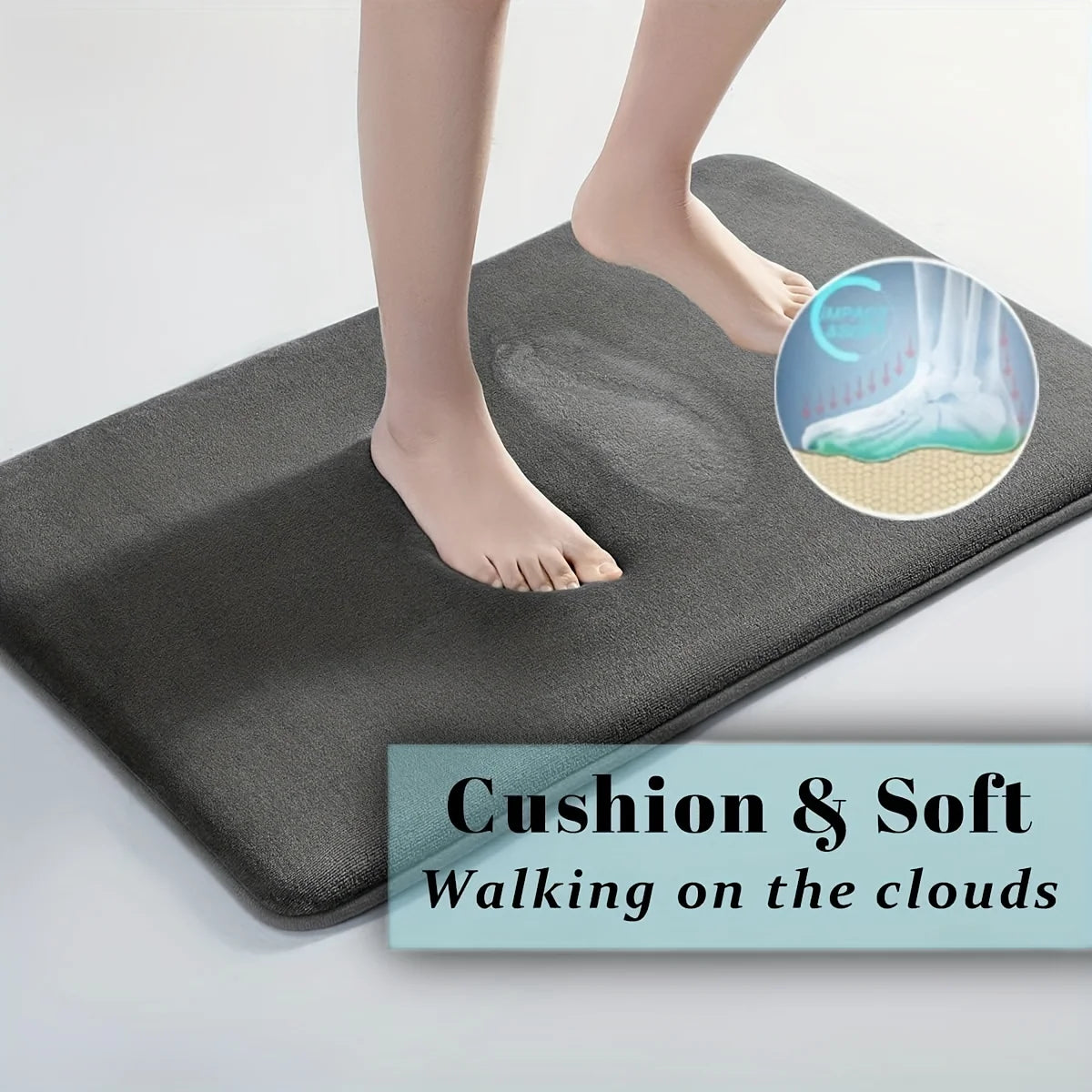 Thick Absorbent Bathroom Mat – Non-Slip Solid Colour Floor & Door Mat (5 colours available)