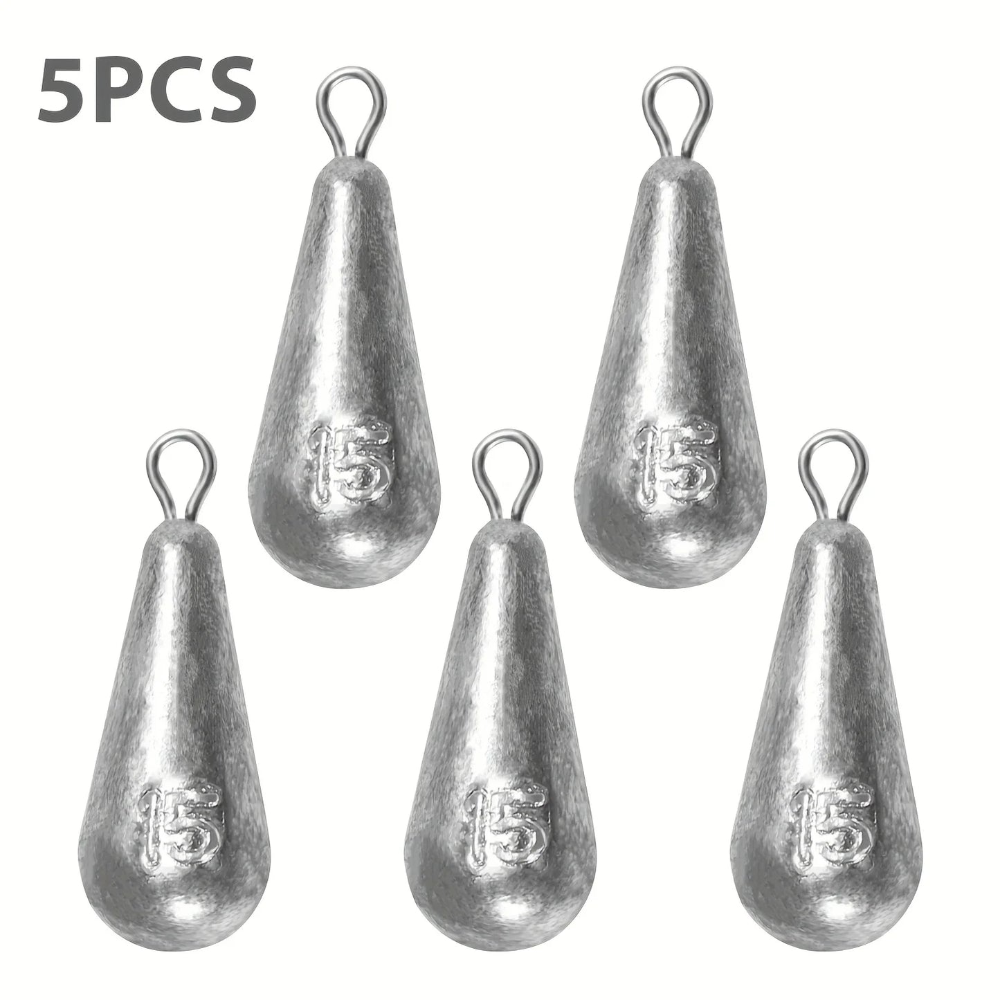 Teardrop Fishing Sinkers – Lead Weights for Bass (10 Sizes)