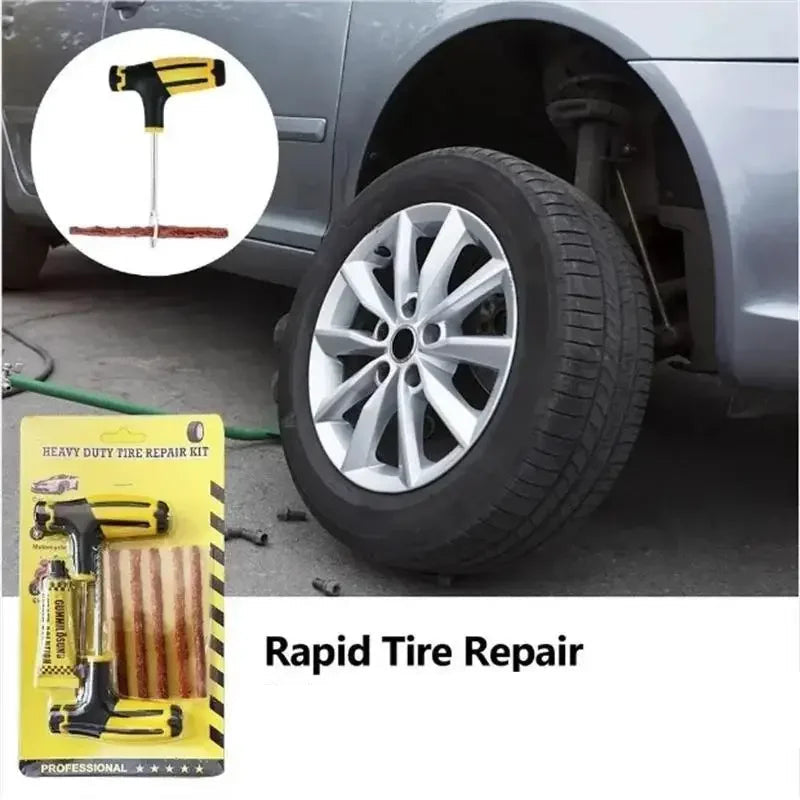 Car Tyre Repair Kit with Durable Strips & Super Glue
