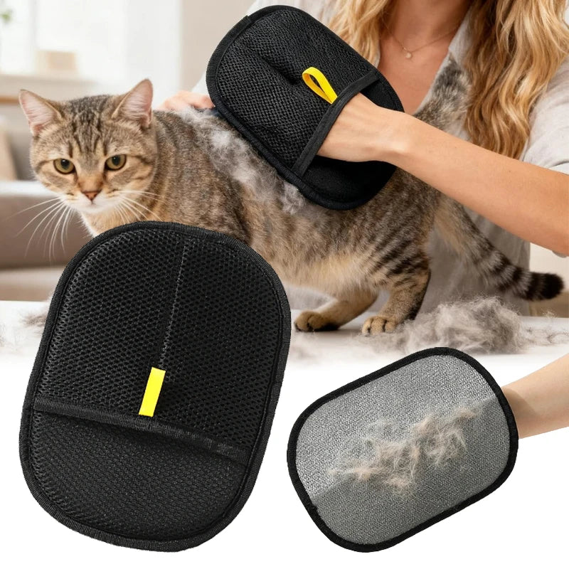 Pet Hair Removal Gloves – Reusable Double-Sided