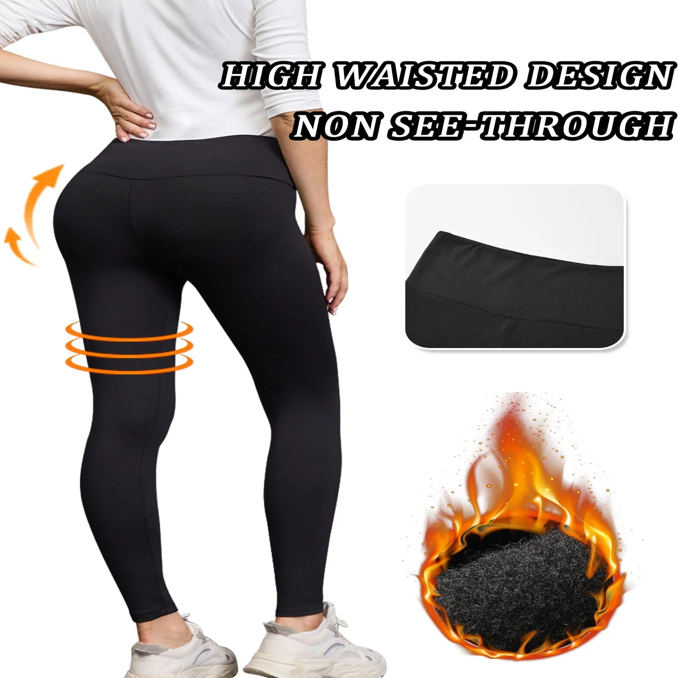 Women's Fleece-Lined Thermal Leggings – High-Waisted (5-Pack)