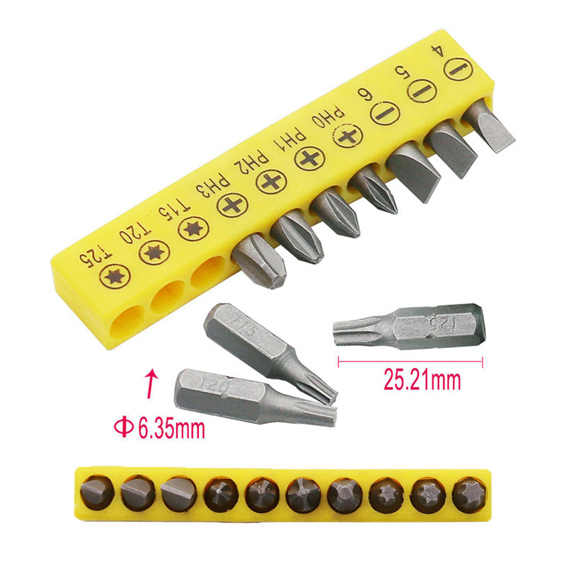 Hex Bit Set for Electric Drills (10Pcs)