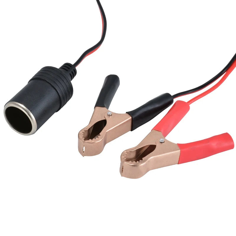 12V Car Lighter Socket Adapter with Crocodile Clips (30cm)
