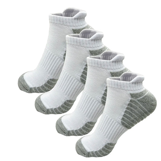 2/4 Pairs Cushioned Cotton Ankle Socks – Men & Women Low-Cut Athletic Sports Socks
