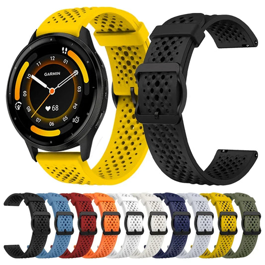 Silicone Strap for the Garmin Forerunner & Venu Series (20mm/22mm) (20 colours available)
