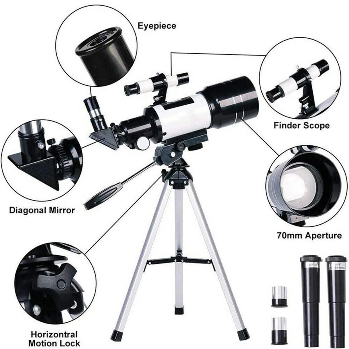 Professional Astronomical Telescope – 150x Zoom with HD Night Vision