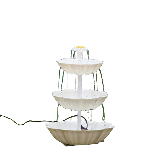 3-Tier Bird Bath with Detachable DIY Solar Fountain with 25W Pump