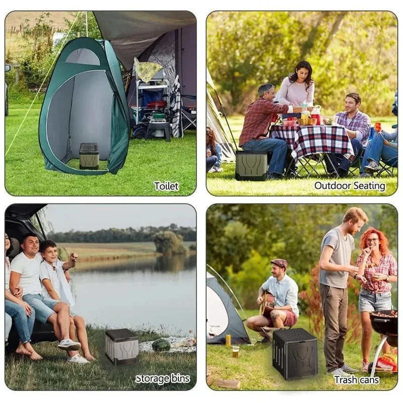 Portable 4-in-1 Outdoor Camping Toilet – Foldable & Odor-Proof