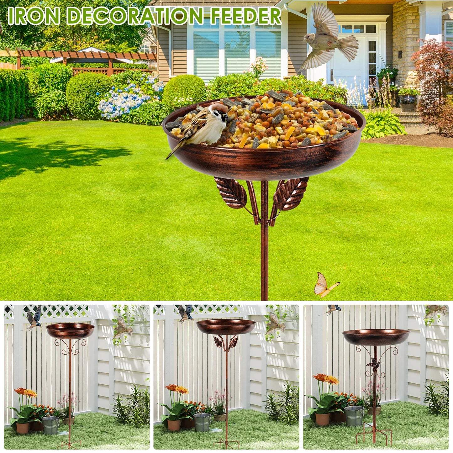Metal Garden Bird Bath (3 designs available)