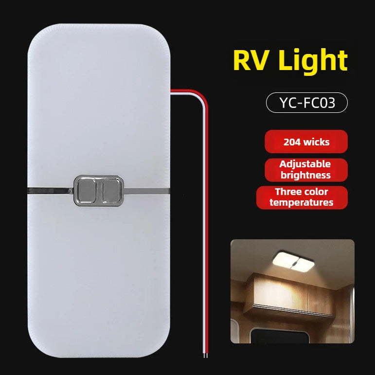 3-Color Dimmable 12V LED Interior Ceiling Light for RV's & Caravans