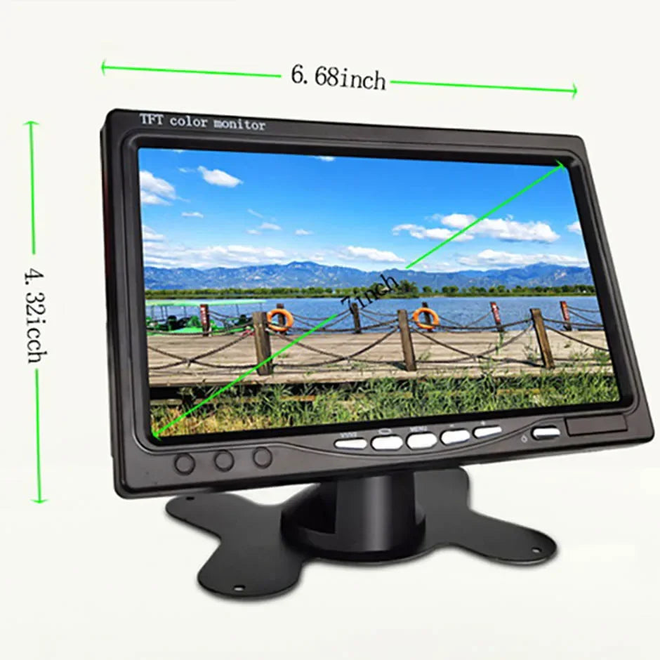 Backup Reverse Camera with 7" LCD Monitor – Easy Install 12V/24V CVBS