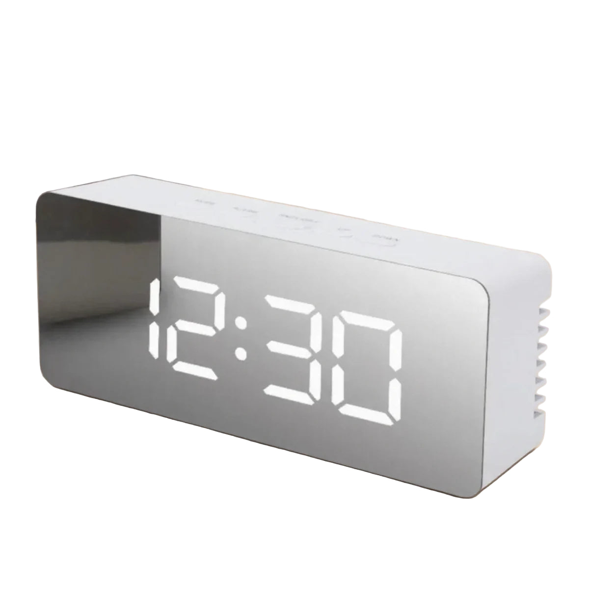 LED Mirror Alarm Clock with Temperature & Smart Night Light (available in 2 shapes)
