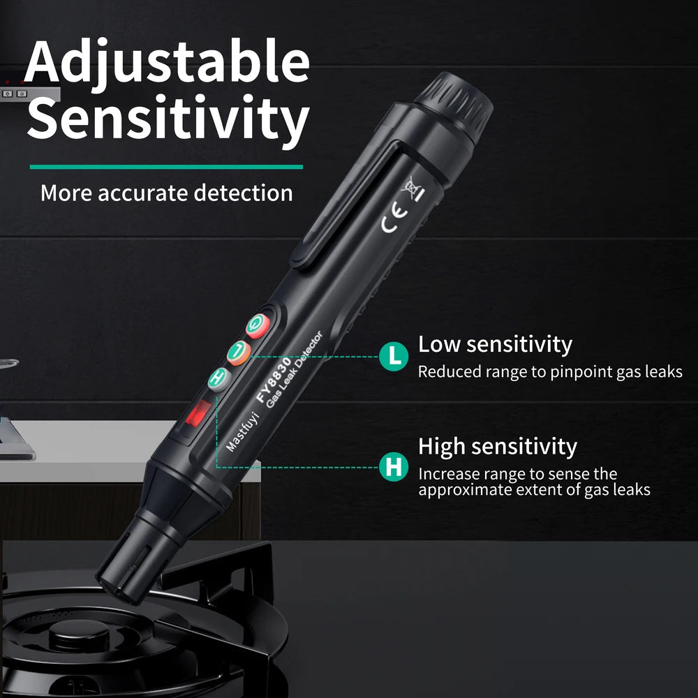 Portable Gas Leak Detector with Audible & Visual Alarm