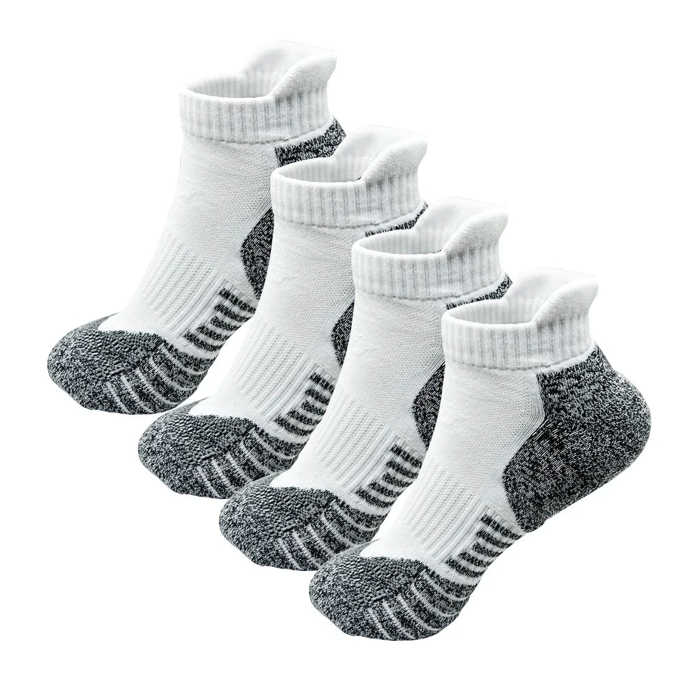 2/4 Pairs Cushioned Cotton Ankle Socks – Men & Women Low-Cut Athletic Sports Socks