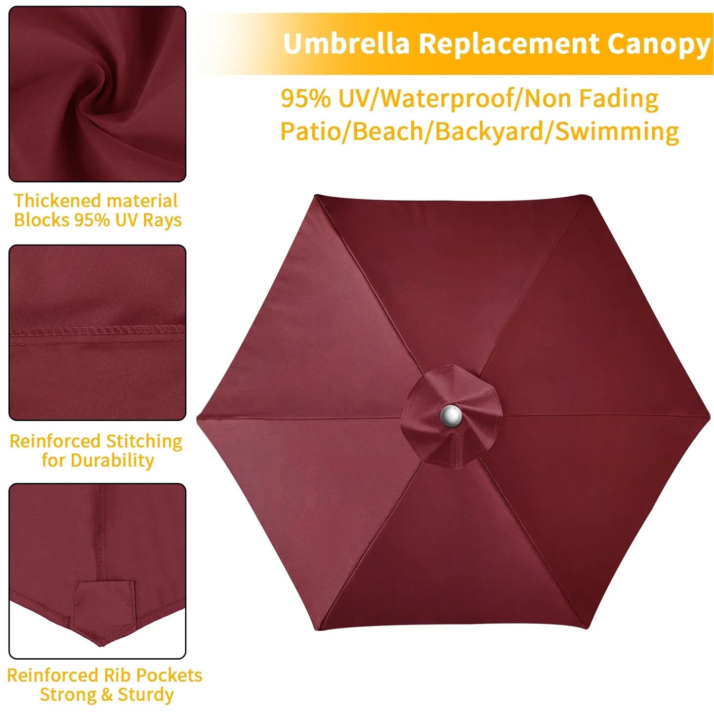 Parasol Replacement Cover – 6 or 8 Ribs (6 colours available)