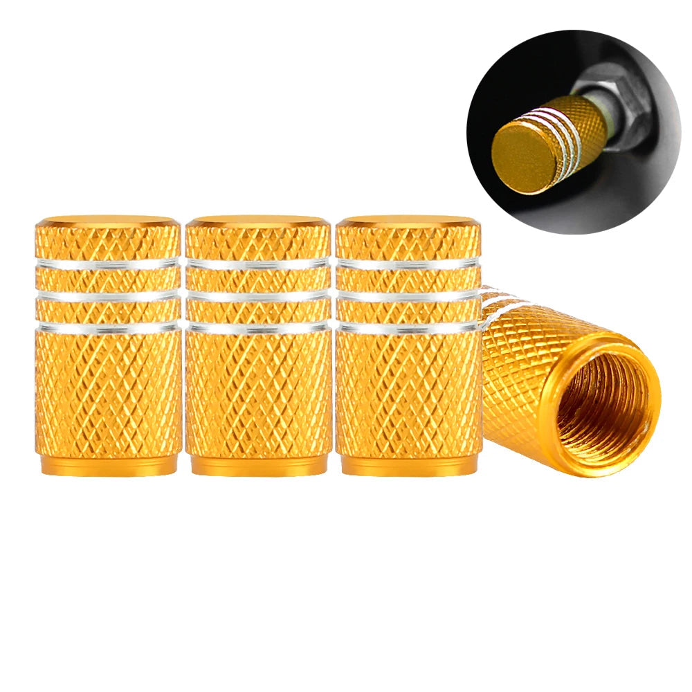 Aluminium Tire Valve Stem Caps (4Pcs) (different colours available)