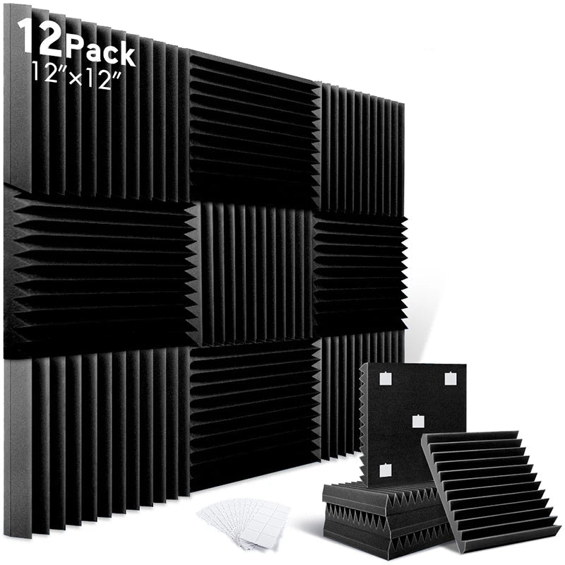 Soundproofing Foam Panels (12-Pack) (8 colours available)