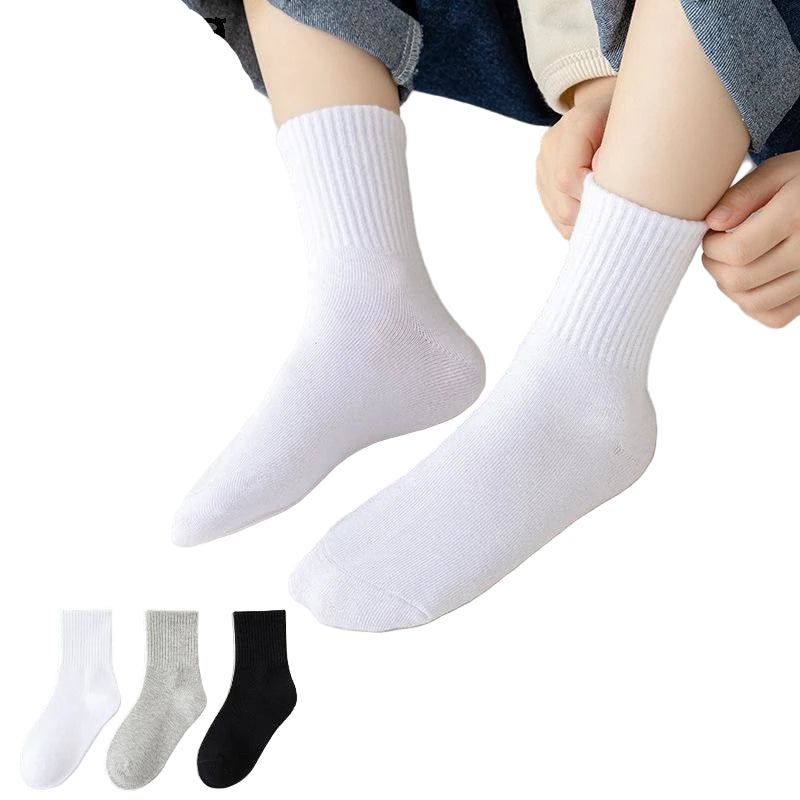 Cotton Sport Socks – 5 Pairs (Ages 3–13) (5 colours available)