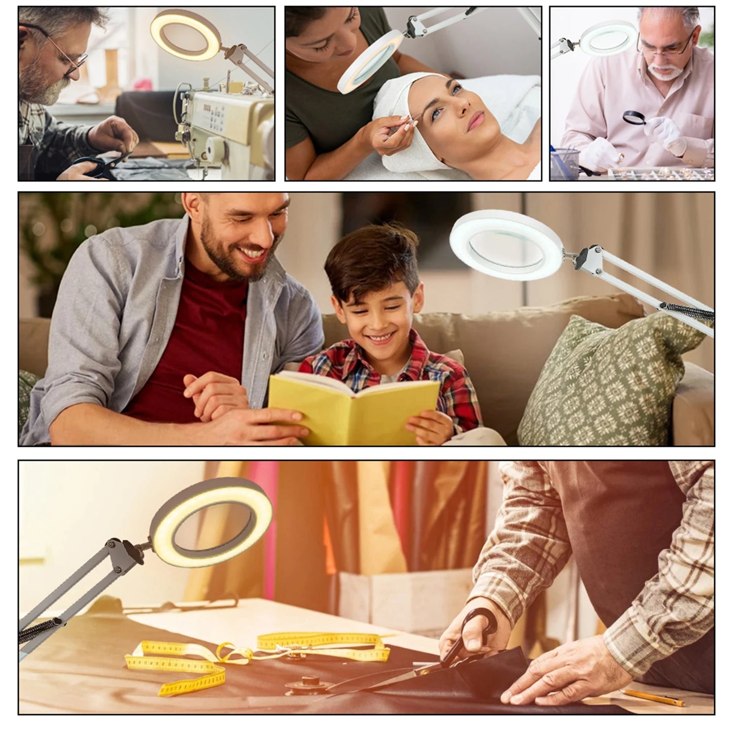 72LED 8X/10X USB Magnifying Glass with 3 Colours Light (10 different variants available)