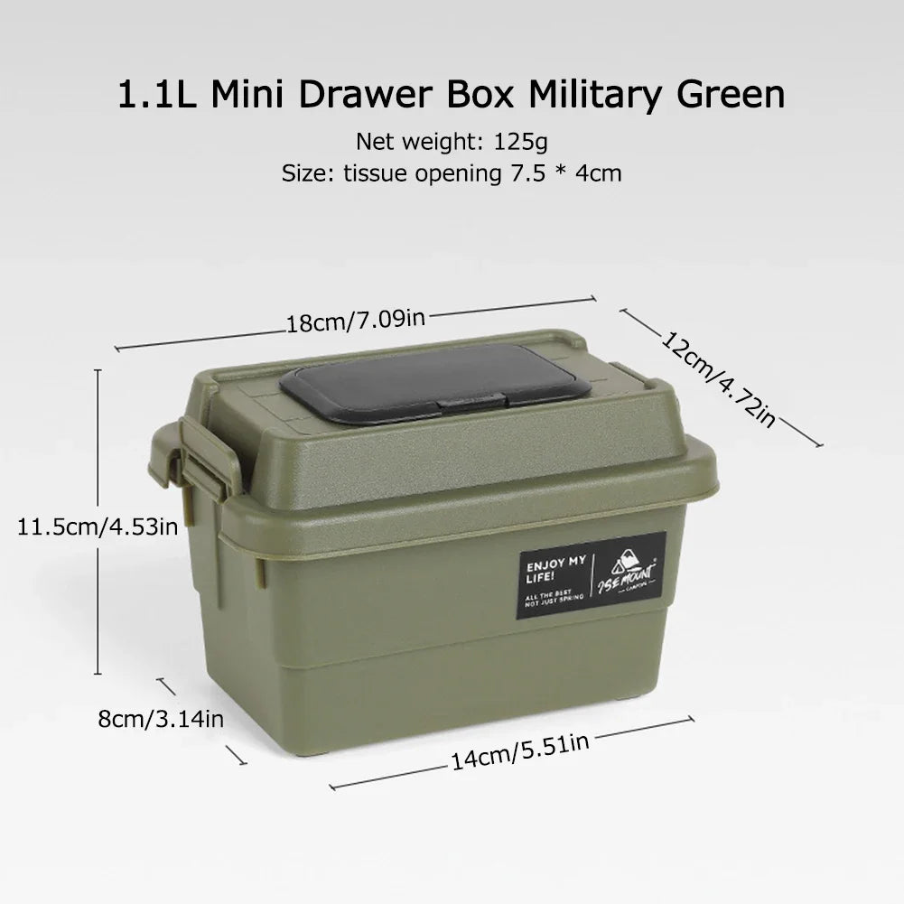 Portable Outdoor Tissue & Storage Box – 1.1L (3 colours available)
