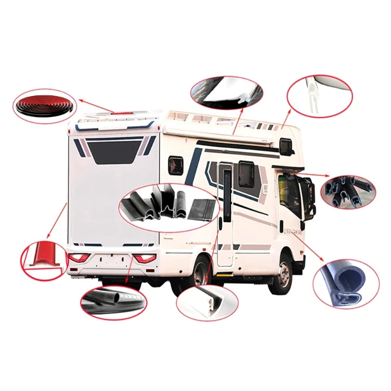 RV / Caravan Roof Rainwater Gutter PVC (available in Black & White)