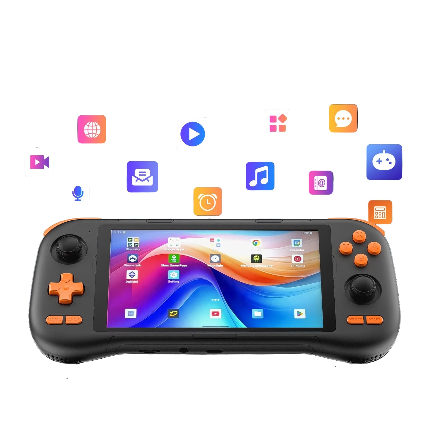 Retro Handheld Console – 5.5" Touchscreen, Android 14, Rechargeable Battery
