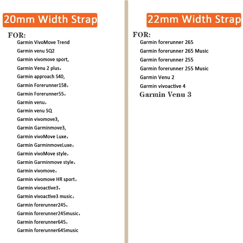 Milanese Strap for the Garmin Venu/Vivoactive/Forerunner Series (20mm/22mm) (4 colours available)