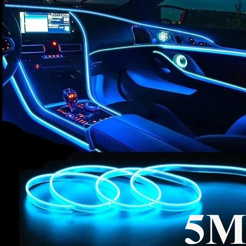 5M USB LED Neon Car Interior Light (7 colours available)