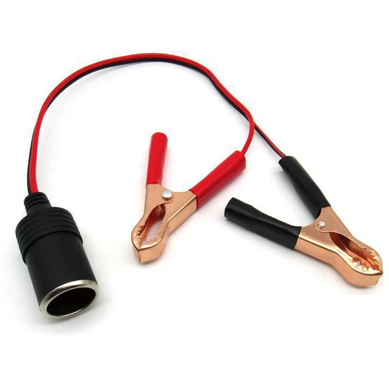 12V Car Lighter Socket Adapter with Crocodile Clips (30cm)
