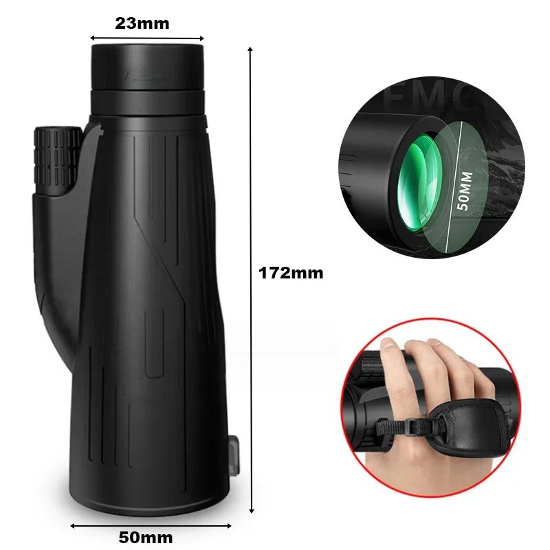 12x50 Powerful Monocular – Long Reach Portable Telescope
