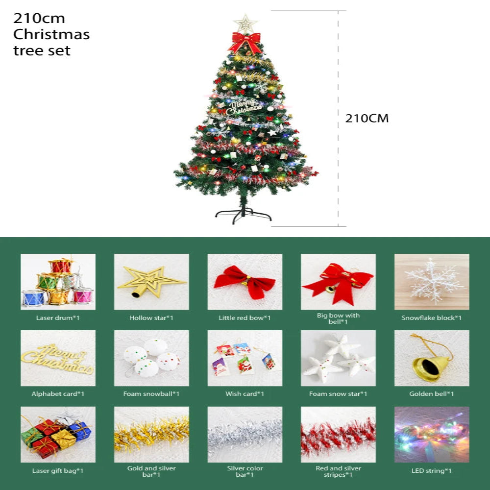 Large Christmas Tree (1.5/1.8/2.1M) with 4M 30-LED Colourful Lights
