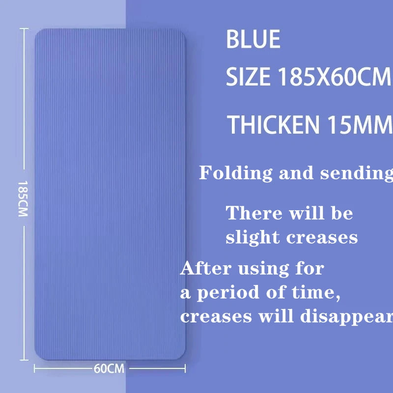 15mm Thick Yoga Mat – Anti-Slip Fitness & Pilates Mat (4 colours available)