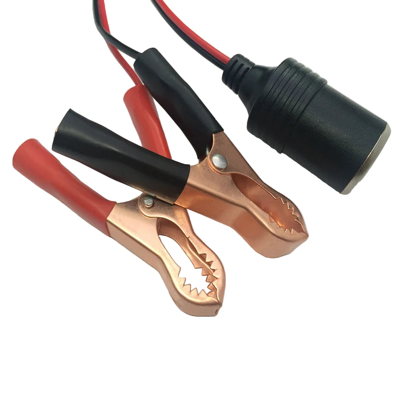 12V Car Lighter Socket Adapter with Crocodile Clips (30cm)