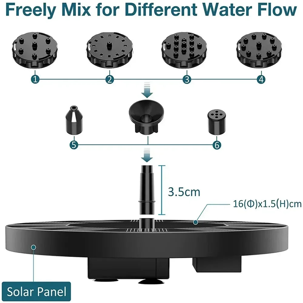 Solar Fountain Floating Pump – 13/16/18cm