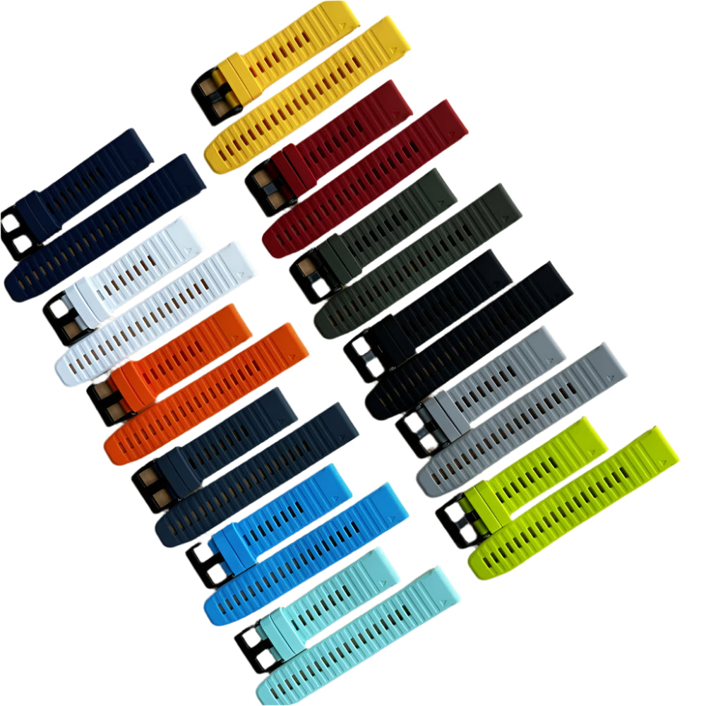 Quickfit Silicone Strap for the Garmin Watch Series (available of various range of models and 46 colours)