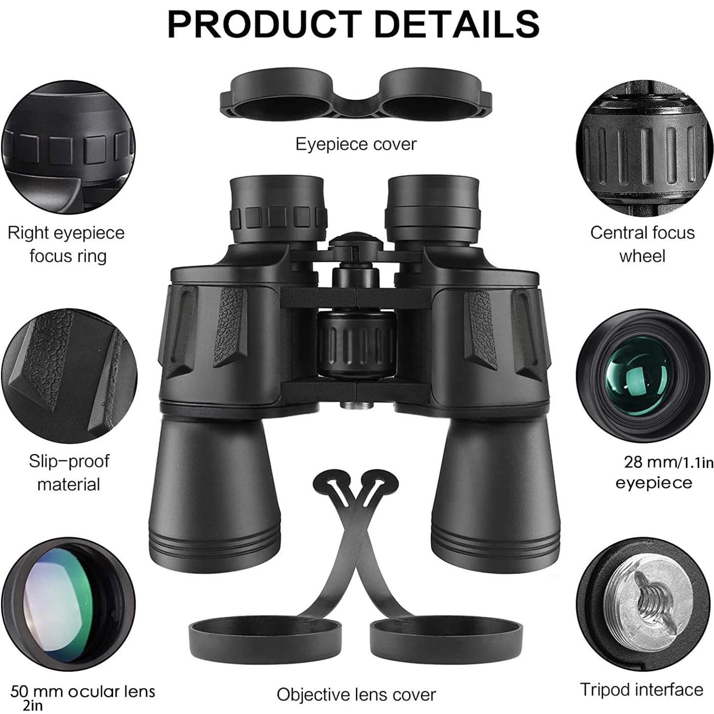Long Range Binoculars – FMC Coated BAK4 Prism, Waterproof (910x50)
