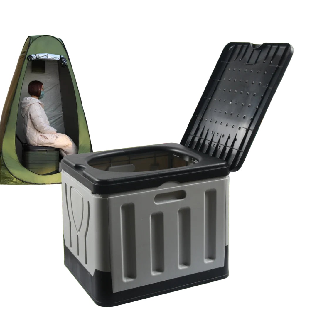 Portable 4-in-1 Outdoor Camping Toilet – Foldable & Odor-Proof