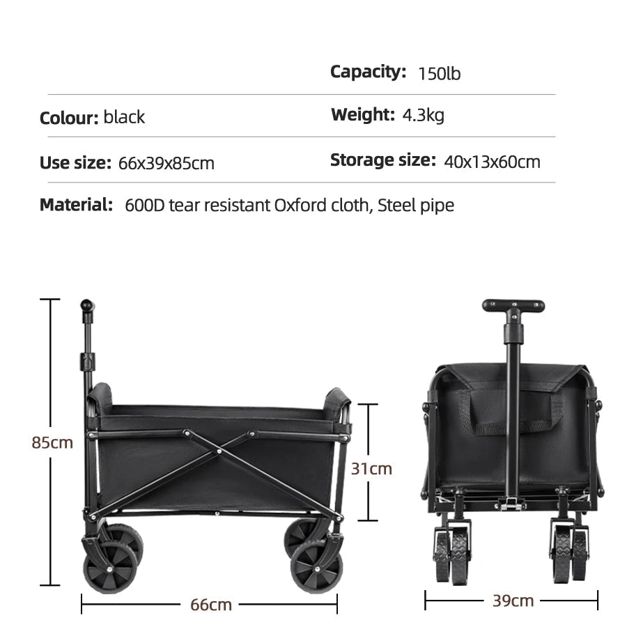 Foldable Portable Camping & Utility Cart – Heavy Duty