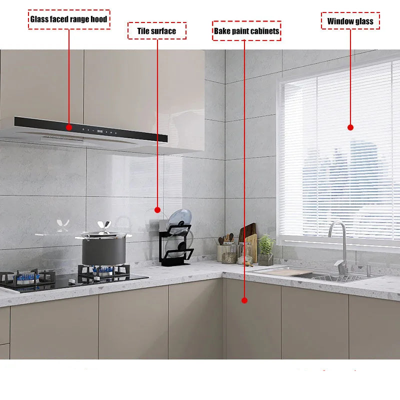 Oil-Proof Kitchen Wall Self-Adhesive Tiles – Transparent (5 different sizes available)