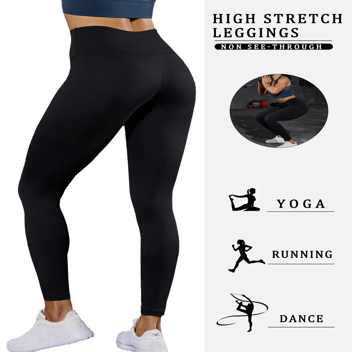 5-Pack of Women's High-Waisted Workout Leggings (various sizes and colours available)