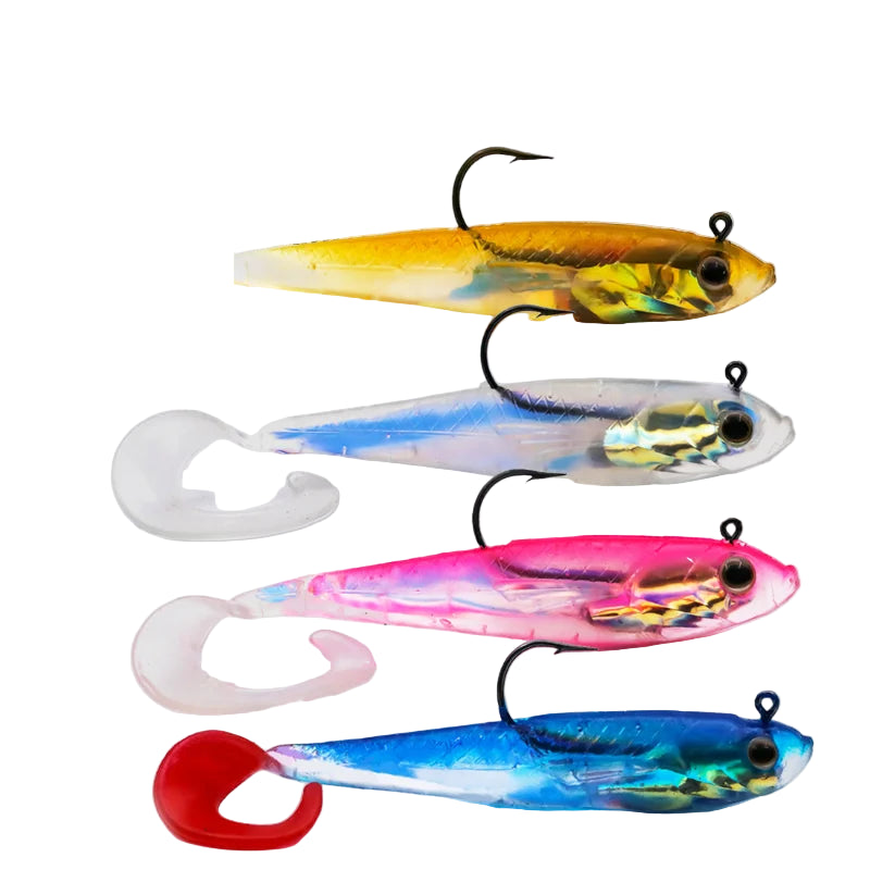 Soft Fishing Lures with Lead Head Jigs – Bass & Trout (Several quantities and colours available)