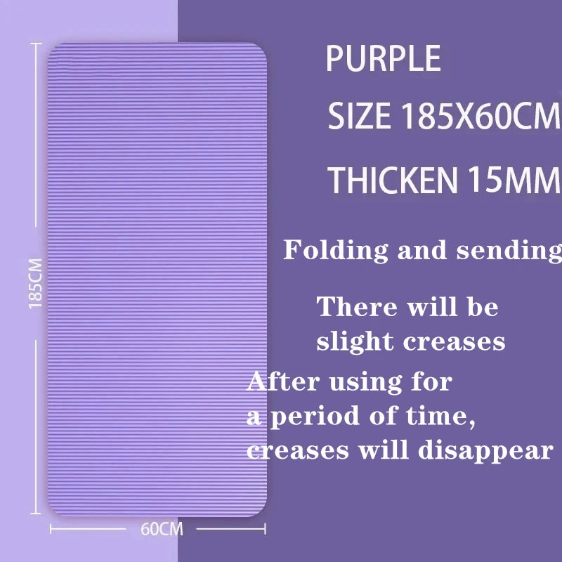 15mm Thick Yoga Mat – Anti-Slip Fitness & Pilates Mat (4 colours available)