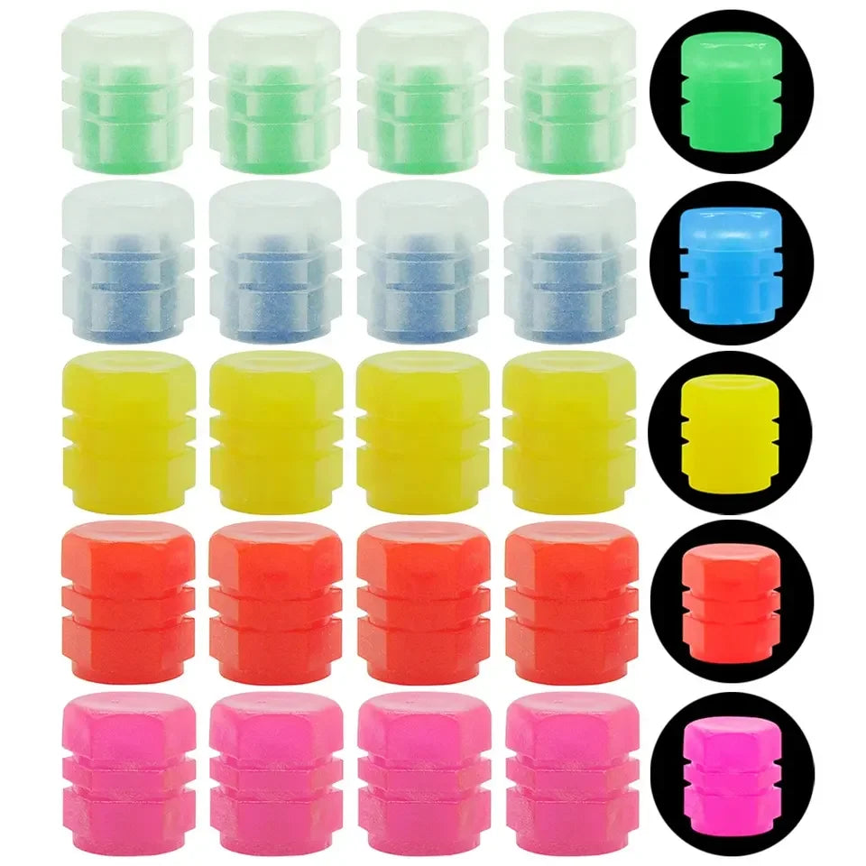 Luminous Fluorescent Tire Valve Caps