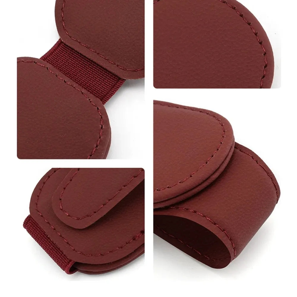 Leather Car Sunglasses & Card Holder Clip