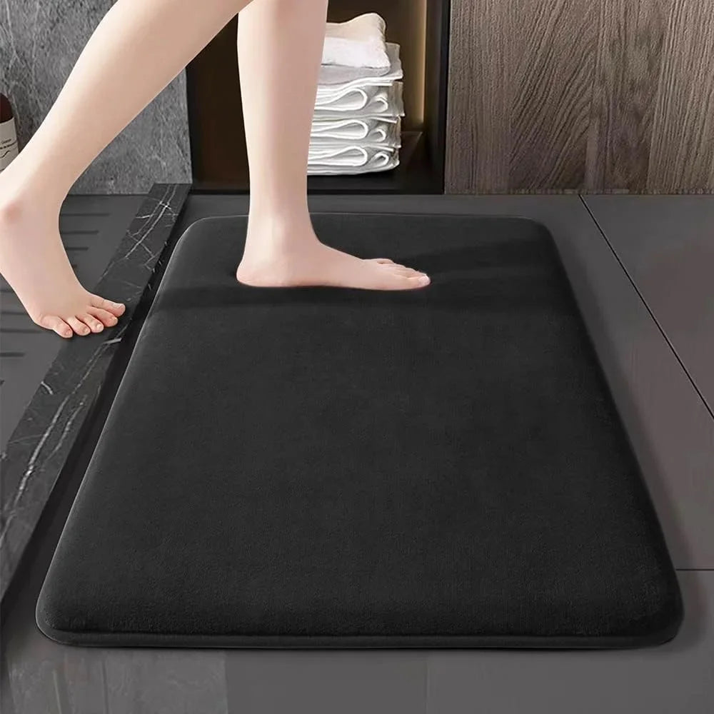 Thick Absorbent Bathroom Mat – Non-Slip Solid Colour Floor & Door Mat (5 colours available)