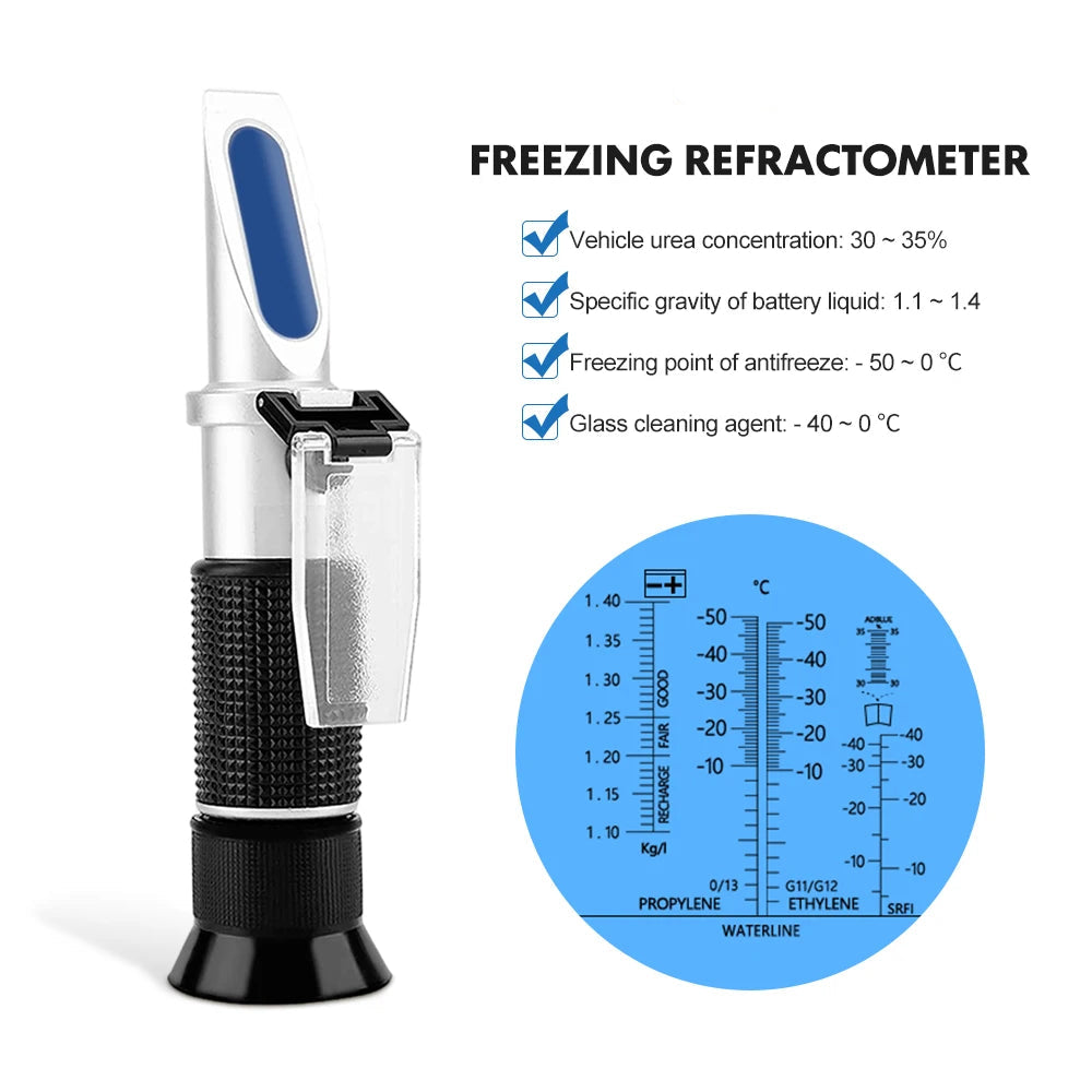 4-in-1 ATC Refractometer – Antifreeze, Coolant, AdBlue & Battery Fluid Tester