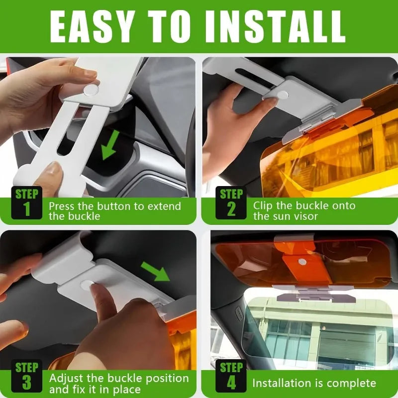 HD Anti-Glare Car Sun Visor – Day & Night Driving Sunlight Protection