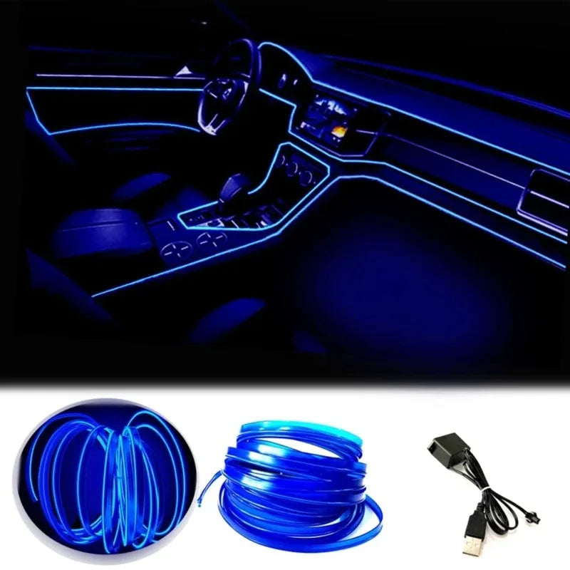 5M USB LED Neon Car Interior Light (7 colours available)