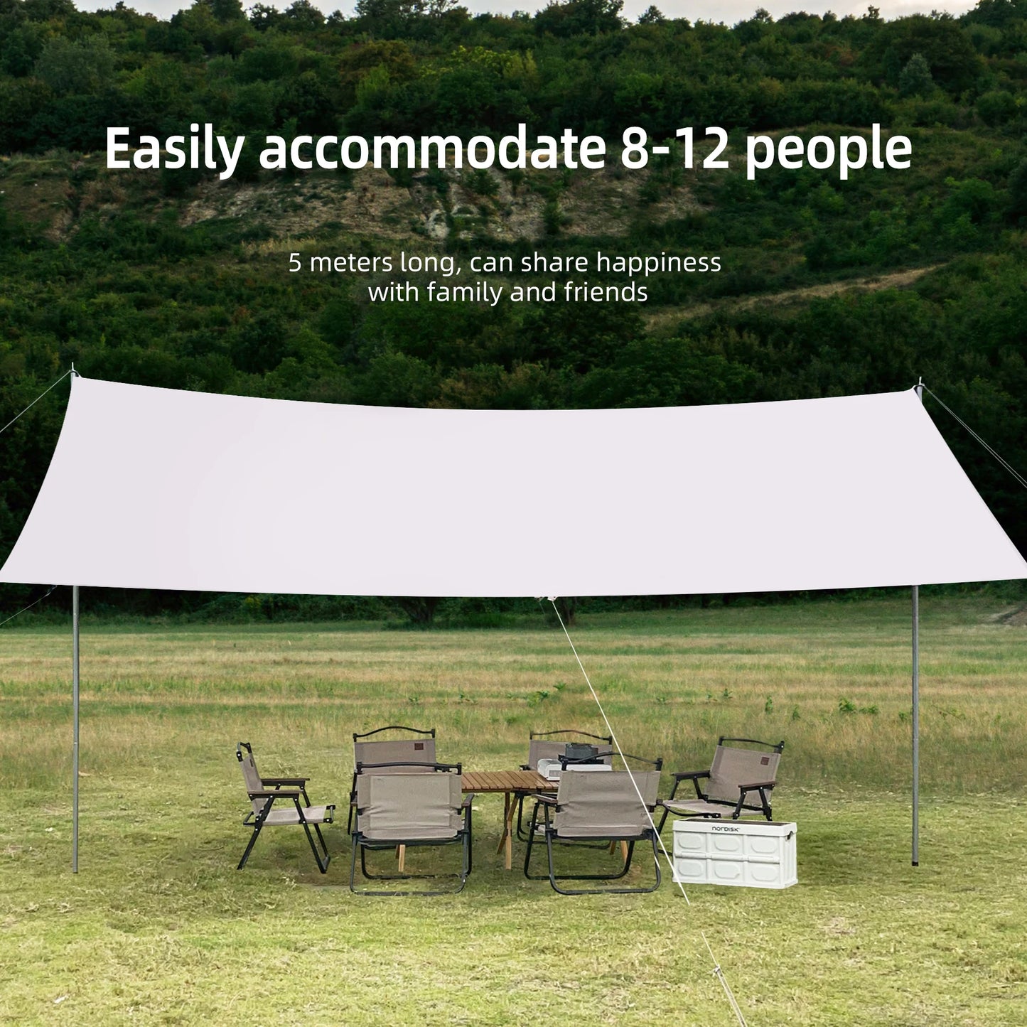 Large Portable Sunshade Tarp with Poles (2 sizes available)