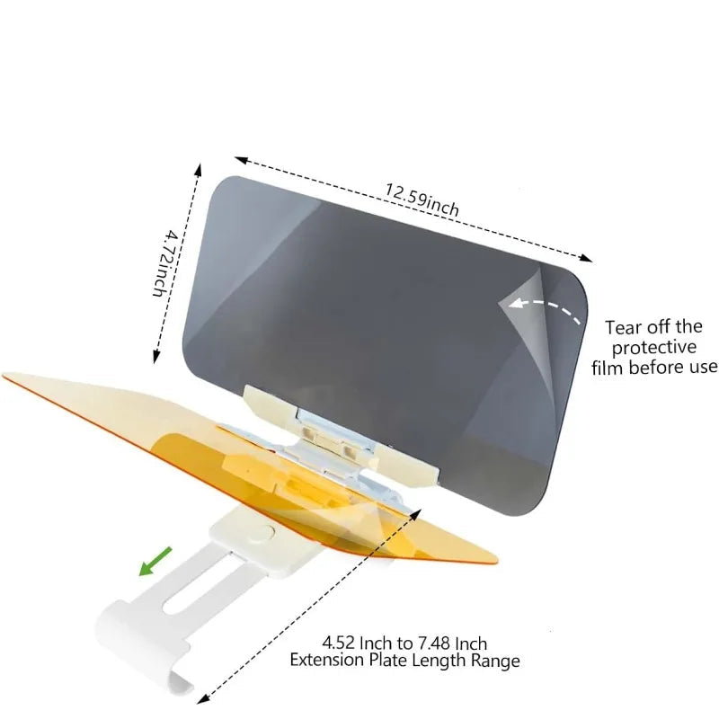 HD Anti-Glare Car Sun Visor – Day & Night Driving Sunlight Protection